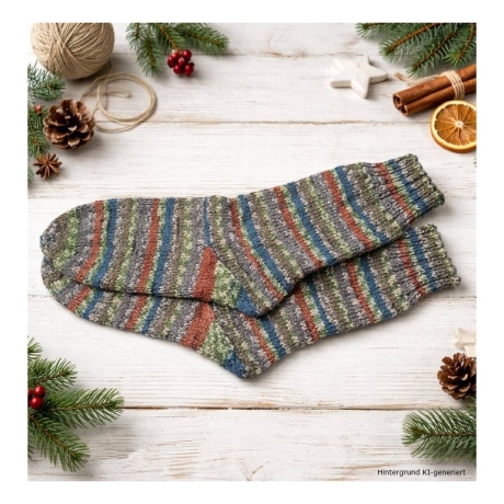Stricksocken, Größe 36, Schurwolle/Polyamid, handgestrickt