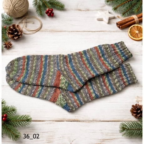 Stricksocken, Größe 36, Schurwolle/Polyamid, handgestrickt