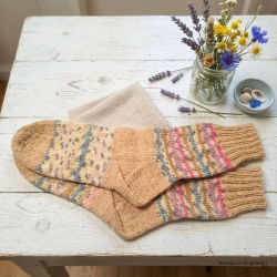 Stricksocken Gr. 38 handgestrickt Wollsocken Schurwolle/Polyamid