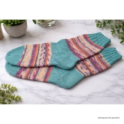Stricksocken Gr. 38 handgestrickt Wollsocken Schurwolle/Polyamid