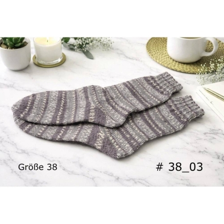Stricksocken Gr. 38 handgestrickt Wollsocken Schurwolle/Polyamid