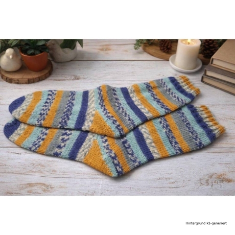 Stricksocken Gr. 38 handgestrickt Wollsocken Schurwolle/Polyamid