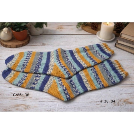 Stricksocken Gr. 38 handgestrickt Wollsocken Schurwolle/Polyamid