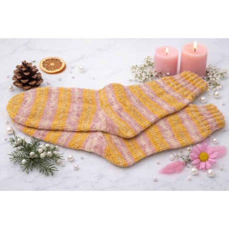 Stricksocken Gr. 39 handgestrickt Wollsocken Schurwolle/Polyamid