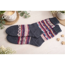 Stricksocken Gr. 39 handgestrickt Wollsocken Schurwolle/Polyamid