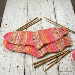 Stricksocken Gr. 39 handgestrickt Wollsocken Schurwolle/Polyamid