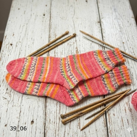 Stricksocken Gr. 39 handgestrickt Wollsocken Schurwolle/Polyamid