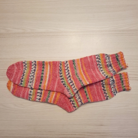 Stricksocken Gr. 39 handgestrickt Wollsocken Schurwolle/Polyamid