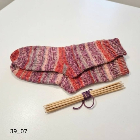 Stricksocken Gr. 39 handgestrickt Wollsocken Schurwolle/Polyamid