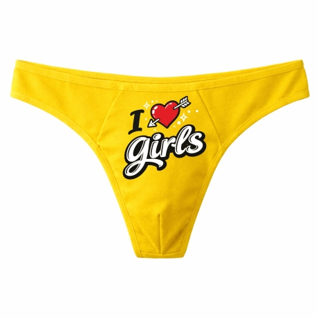 Herren String Tanga mit I LOVE GIRLS