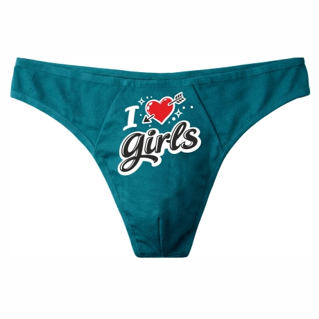 Herren String Tanga mit I LOVE GIRLS