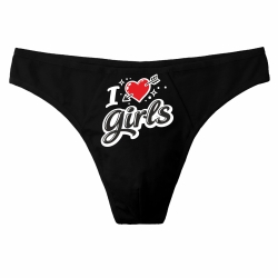 Herren String Tanga mit I LOVE GIRLS