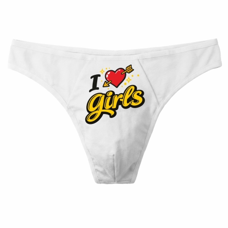 Herren String Tanga mit I LOVE GIRLS