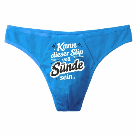 Herren String Tanga mit KANN DIESER SLIP VOLL SÜNDE SEIN