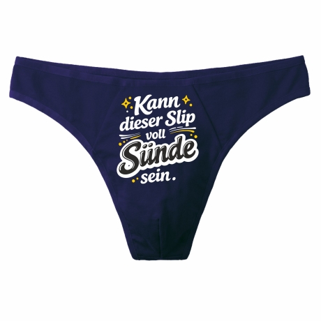 Herren String Tanga mit KANN DIESER SLIP VOLL SÜNDE SEIN