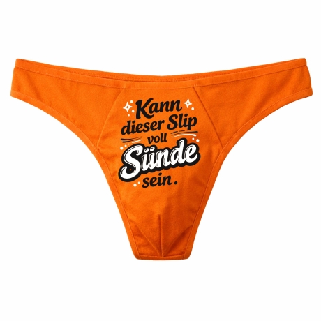 Herren String Tanga mit KANN DIESER SLIP VOLL SÜNDE SEIN