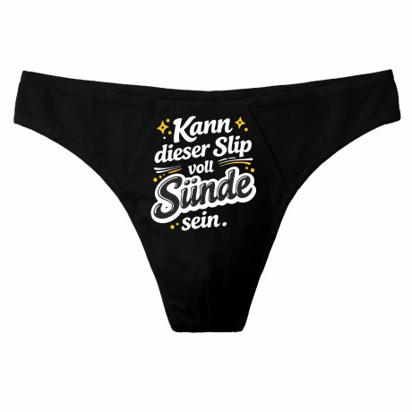 Herren String Tanga mit KANN DIESER SLIP VOLL SÜNDE SEIN