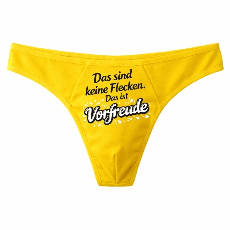 Herren String Tanga mit DAS SIND KEINE FLECKEN DAS IST VORFREUDE