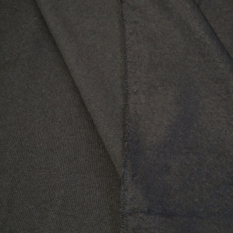 schwarzer Sweat 300 g/m² 194 cm breit Winter warm Bio-Baumwolle