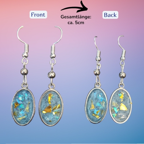 Ohrringe mit Perle und Resinanhänger