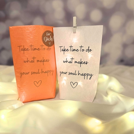 Lichtertüte, Lichterbeutel mit Spruch, Mitbringsel,Geschenk Idee