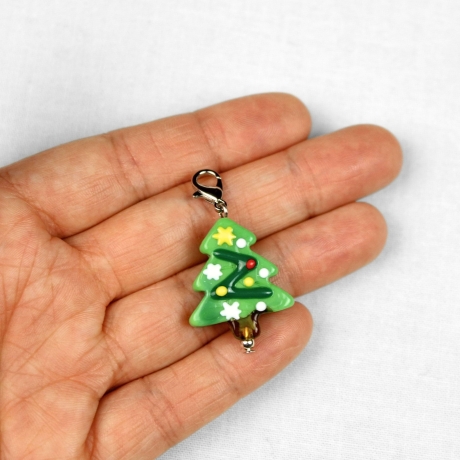 Kleines Weihnachtsgeschenk – Glas Tannenbaum Anhänger auf Karte