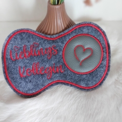 Mug Rug, Tassenuntersetzer aus Filz und Leder Mug Rug, Tassenuntersetzer aus Filz und Leder