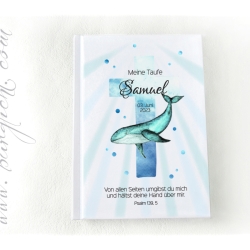 Gästebuch Taufe Kreuz Wal türkis