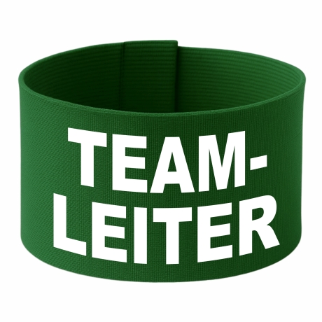 Klett-Armbinde 10 cm Höhe bedruckt mit TEAMLEITER