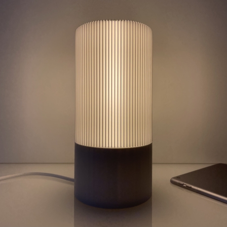 3D-Druck Design Lampe in Beige oder Hellgrau