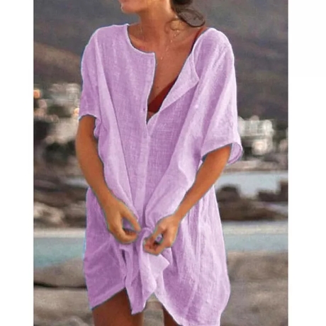 Damen-Sommer-Minikleid/Kaftan, helllila, neu, Größe S