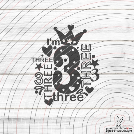 I'm three Plotterdatei SVG DXF 