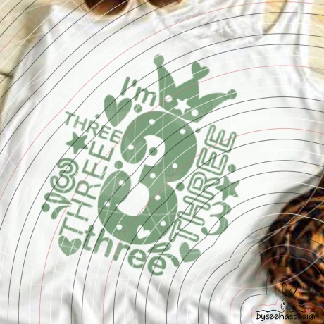 I'm three Plotterdatei SVG DXF 