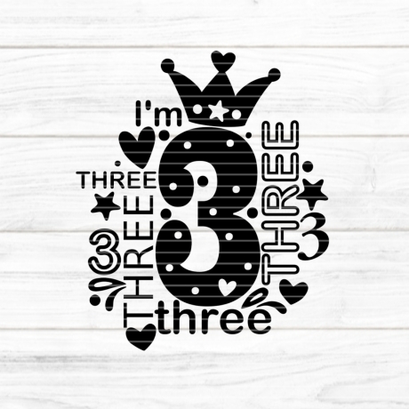 I'm three Plotterdatei SVG DXF FCM