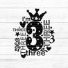 I'm three Plotterdatei SVG DXF FCM