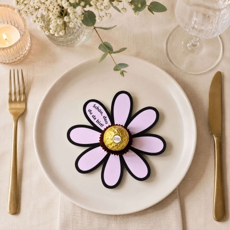 Gastgeschenk zum Ausdrucken – Blumen für Schokokugeln
