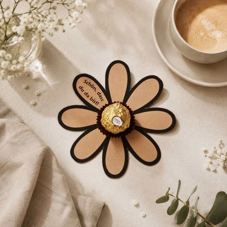 Gastgeschenk zum Ausdrucken – Blumen für Schokokugeln