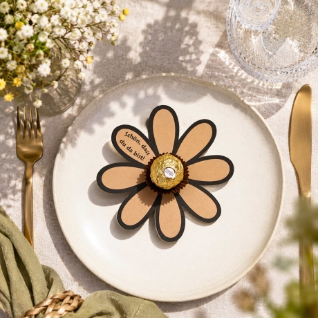 Gastgeschenk zum Ausdrucken – Blumen für Schokokugeln