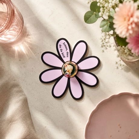 Gastgeschenk zum Ausdrucken – Blumen für Schokokugeln