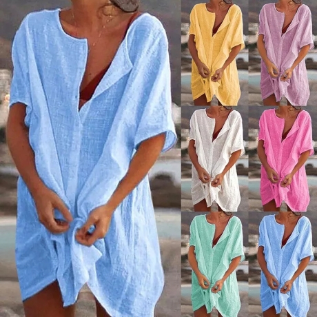 Damen-Sommer-Minikleid/Kaftan, hellgrün, neu, Größe S