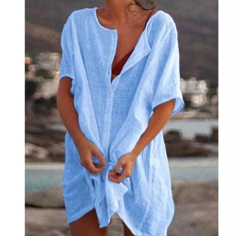 Damen-Sommer-Minikleid/Kaftan, blau, neu, Größe S