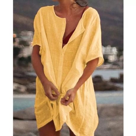 Damen-Sommer-Minikleid/Kaftan, gelb, neu, Größe S
