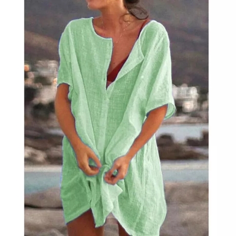 Damen-Sommer-Minikleid/Kaftan, hellgrün, neu, Größe S