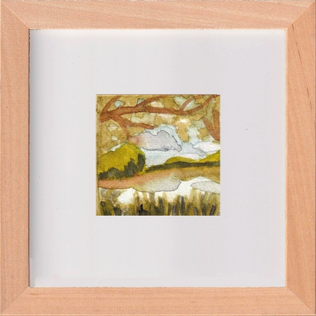 3er-Set Träumerische Seenlandschaften Aquarell Miniatur