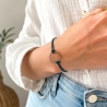 Lederarmband mit Ring Silver Circle - Schmuck aus Leder