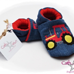 Upcycling Jeanspuschen Traktor vegan