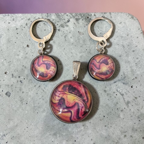 Schmuckset mit Motivstein