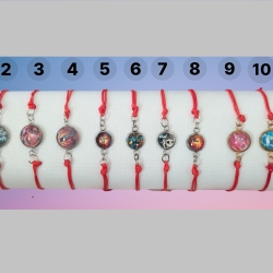 Dünnes Armband mit Motivstein rot Dünnes Armband mit Motivstein rot