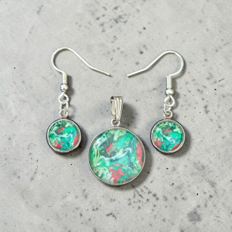 Schmuckset Abstrakt Grün