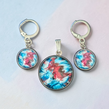 Schmuckset mit Motivstein